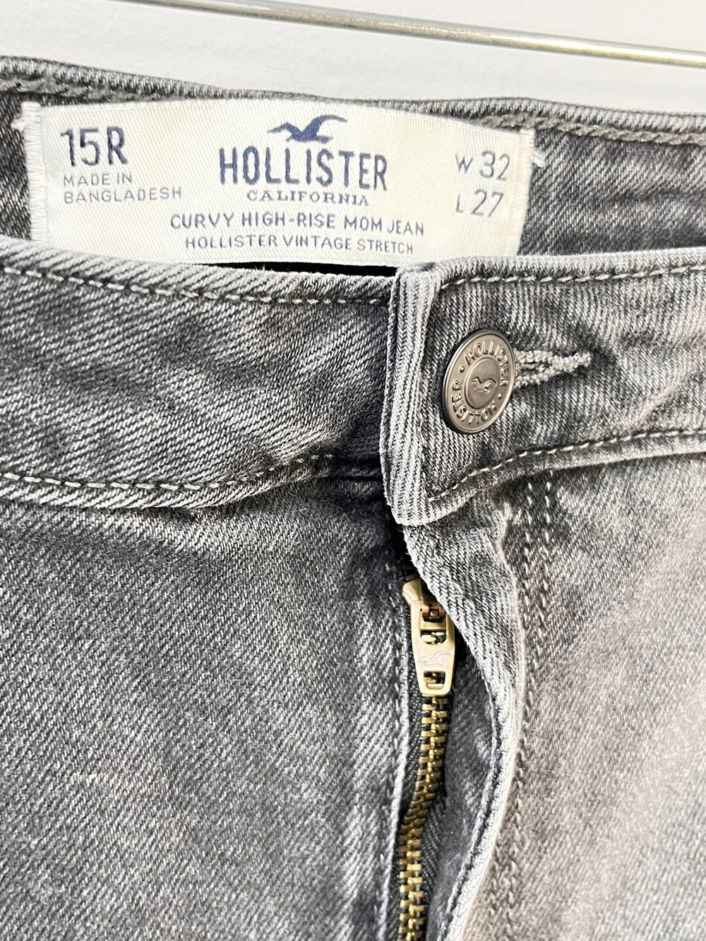 Hollister Two-Tone Black and Gray Split Jeans